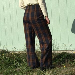 Zara WIDE Leg Plaid Pants